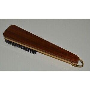 Nice Vintage Two Toned Wooden Hangable Men's Shoe Brush RARE